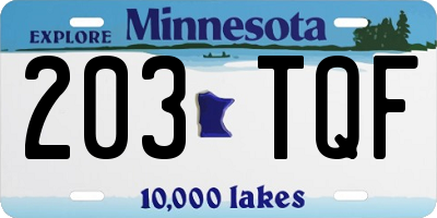 MN license plate 203TQF