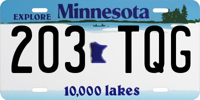MN license plate 203TQG