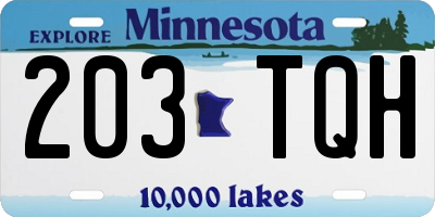 MN license plate 203TQH