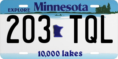 MN license plate 203TQL