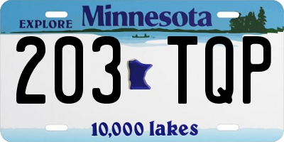 MN license plate 203TQP