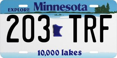 MN license plate 203TRF