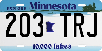 MN license plate 203TRJ
