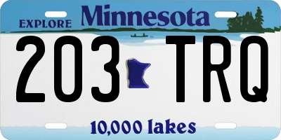MN license plate 203TRQ