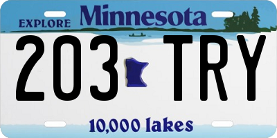 MN license plate 203TRY