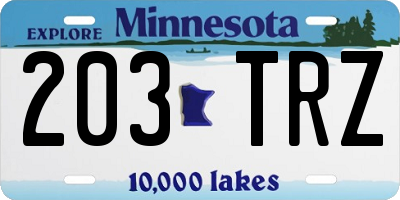 MN license plate 203TRZ