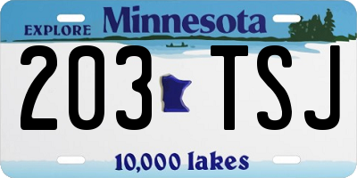 MN license plate 203TSJ