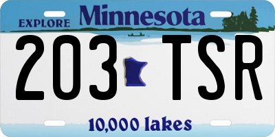 MN license plate 203TSR