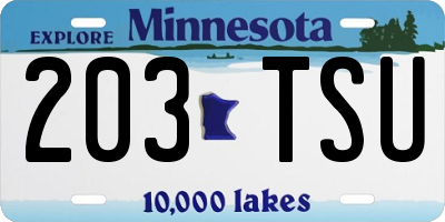 MN license plate 203TSU