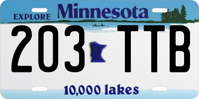 MN license plate 203TTB
