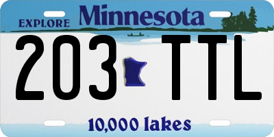MN license plate 203TTL