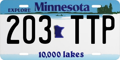 MN license plate 203TTP