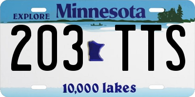 MN license plate 203TTS