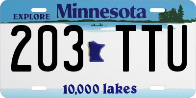 MN license plate 203TTU