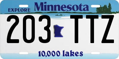 MN license plate 203TTZ