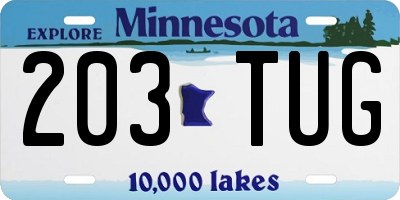 MN license plate 203TUG
