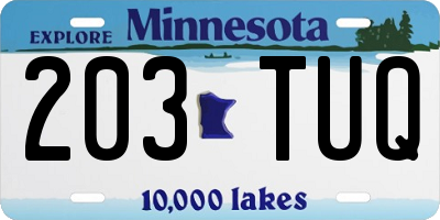MN license plate 203TUQ