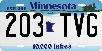 MN license plate 203TVG