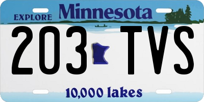 MN license plate 203TVS