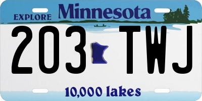 MN license plate 203TWJ
