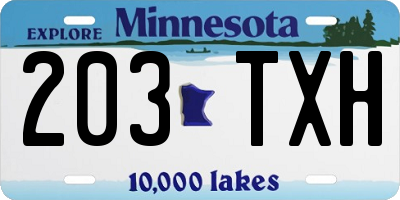 MN license plate 203TXH