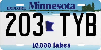 MN license plate 203TYB