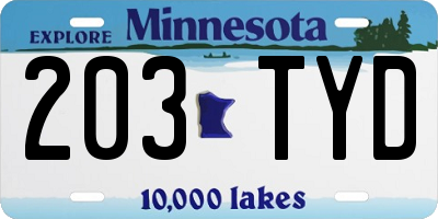 MN license plate 203TYD