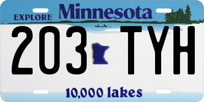MN license plate 203TYH
