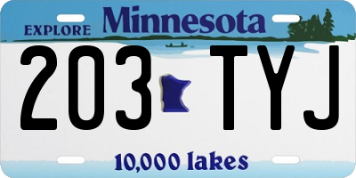 MN license plate 203TYJ