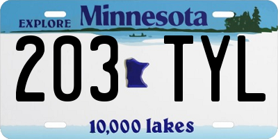 MN license plate 203TYL