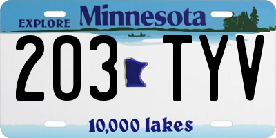 MN license plate 203TYV
