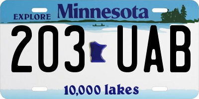MN license plate 203UAB