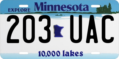 MN license plate 203UAC