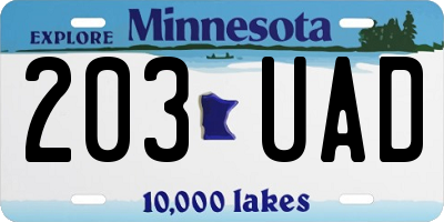 MN license plate 203UAD