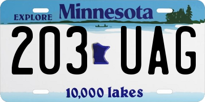 MN license plate 203UAG