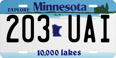 MN license plate 203UAI