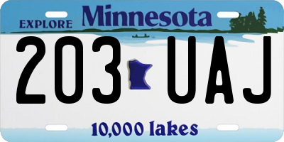 MN license plate 203UAJ