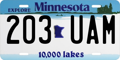 MN license plate 203UAM
