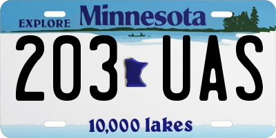 MN license plate 203UAS