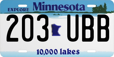MN license plate 203UBB