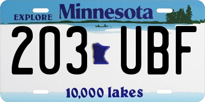 MN license plate 203UBF