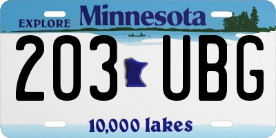 MN license plate 203UBG