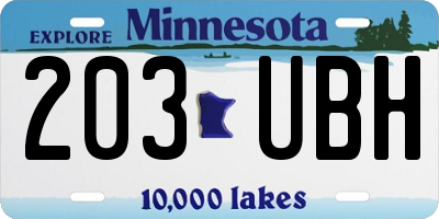 MN license plate 203UBH