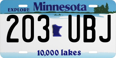 MN license plate 203UBJ