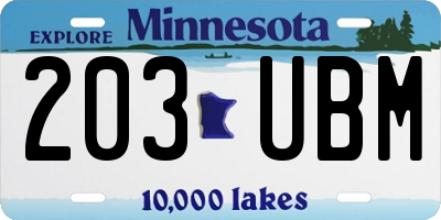 MN license plate 203UBM