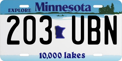 MN license plate 203UBN