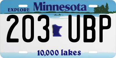 MN license plate 203UBP