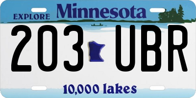 MN license plate 203UBR