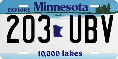 MN license plate 203UBV