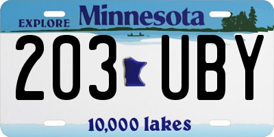 MN license plate 203UBY